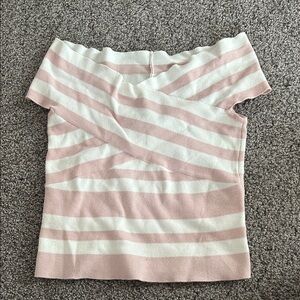 Express Pink and White Striped Top